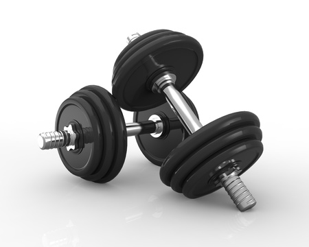 Dumbbells Isolated on Whiteの写真素材