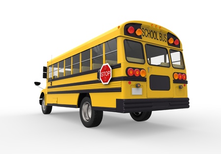 School Bus Isolated on White Backgroundの写真素材