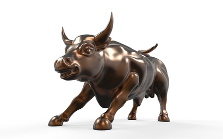 Wall Street Charging Bull Statueの写真素材