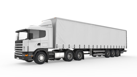 Cargo Delivery Truck Isolated on White Background