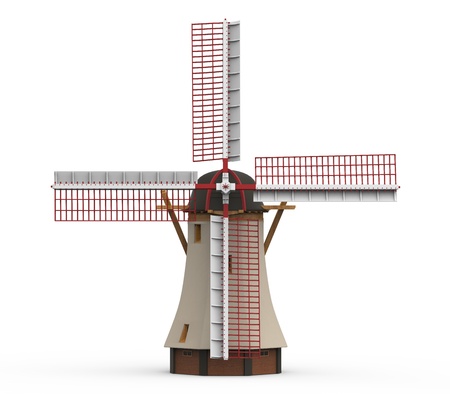 Dutch Windmill Isolatedの写真素材