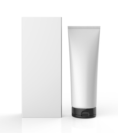 Standing White Tube with Packageの写真素材