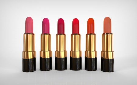 Lipsticks Isolated on White Backgroundの写真素材