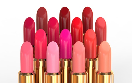 Lipsticks Isolated on White Backgroundの写真素材