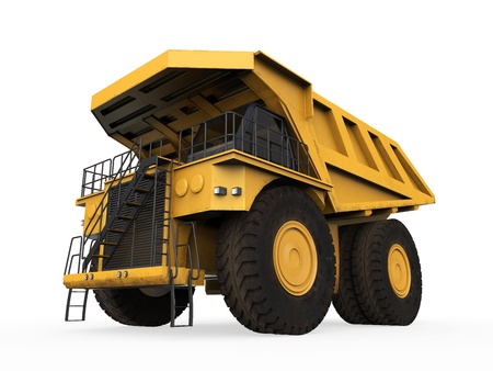 Yellow Mining Truck Isolatedの写真素材