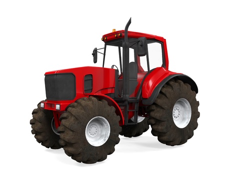 Red Tractor Isolatedの写真素材