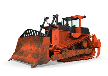Bulldozer Isolatedの写真素材