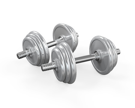 Dumbbells Isolated on Whiteの写真素材