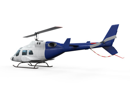 Blue Helicopter Isolatedの写真素材