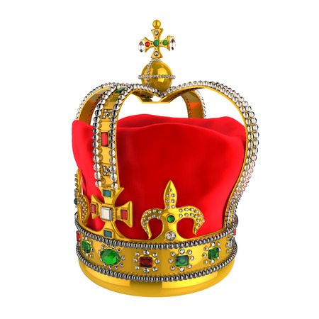 Gold Royal Crown with Jewelsの写真素材