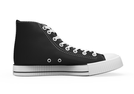 Black Sneakers Isolatedの写真素材
