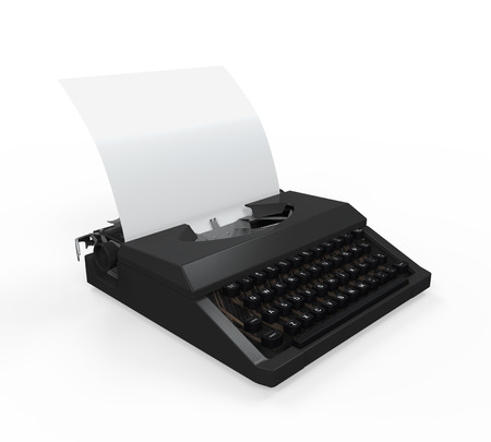 Typewriter with Sheet of Paperの写真素材