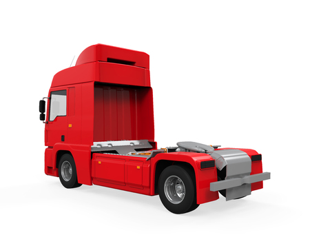 Red Cargo Delivery Truckの写真素材