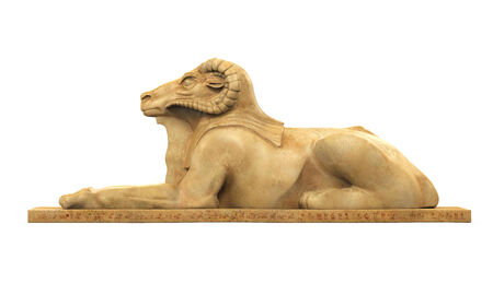 Egyptian Ram Headed Sphinx Statueの写真素材