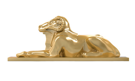 Egyptian Ram Headed Sphinx Statueの写真素材