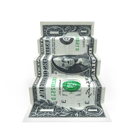 Staircase Money Origamiの写真素材