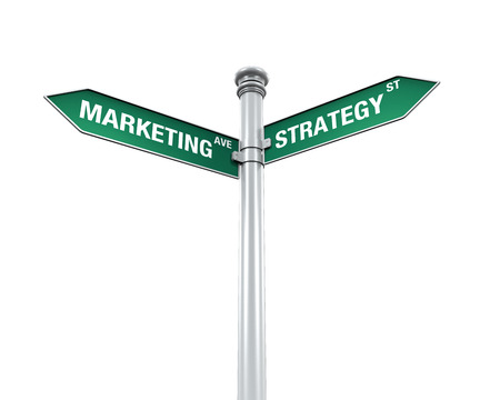 Sign Direction of Marketing and Strategyの写真素材