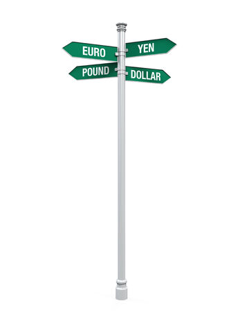 Direction Sign of  Currencyの写真素材