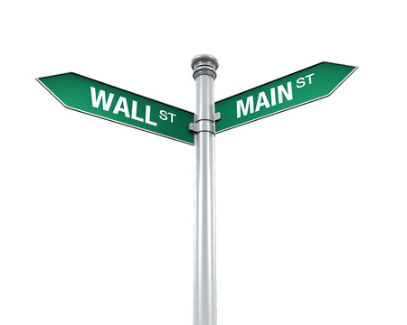 Direction Sign of  Main Street and Wall Streetの写真素材