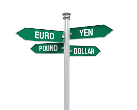 Direction Sign of  Currencyの写真素材