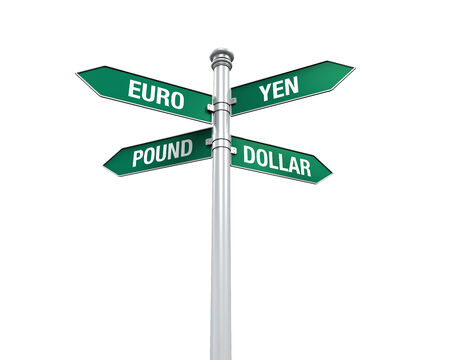 Direction Sign of  Currencyの写真素材