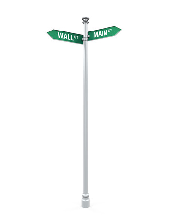 Direction Sign of  Main Street and Wall Streetの写真素材
