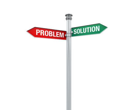 Direction Sign of  Problem and Solutionの写真素材