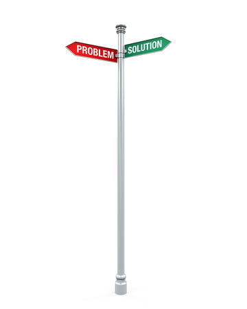 Direction Sign of  Problem and Solutionの写真素材