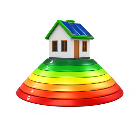 House with Energy Efficiency Levelの写真素材