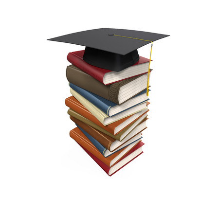 Graduation Cap and Booksの写真素材