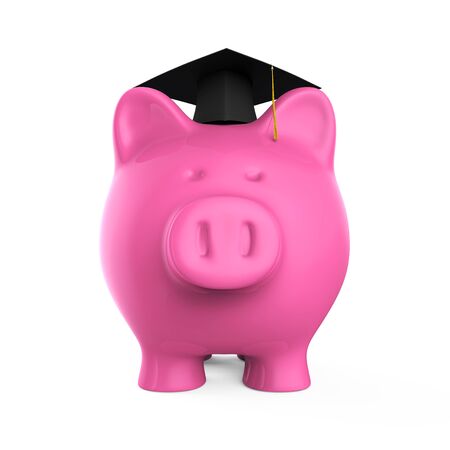 Piggy Bank with Graduation Capの写真素材