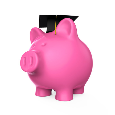 Piggy Bank with Graduation Capの写真素材