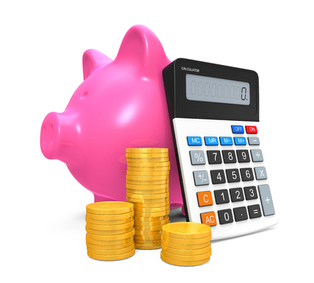 Piggy Bank and Money Coinの写真素材