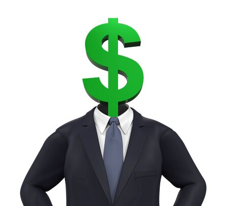 Man with Dollar Symbol Headの写真素材