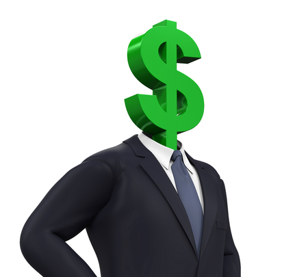 Man with Dollar Symbol Headの写真素材