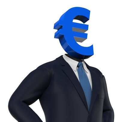 Man with Euro Symbol Headの写真素材