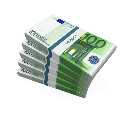 Stacks of 100 Euro Banknotesの写真素材