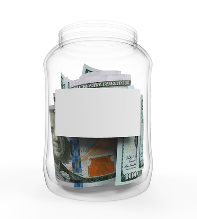 Money in Glass Jarの写真素材