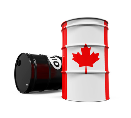 Canadian Flag Oil Barrelの写真素材