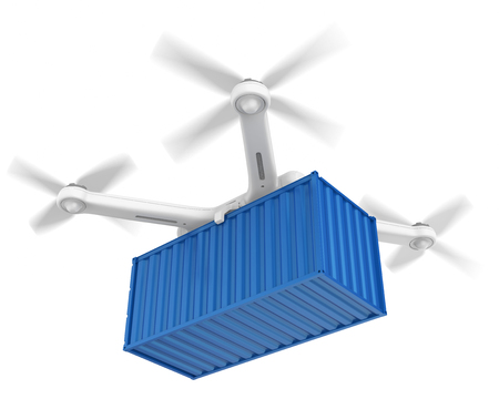 Drone with Cargo Container Isolatedの写真素材