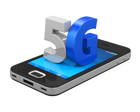 5G Sign on Mobile Phone Isolated