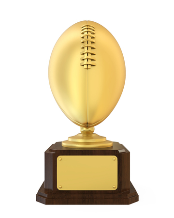 American Football Golden Trophy Isolatedの写真素材