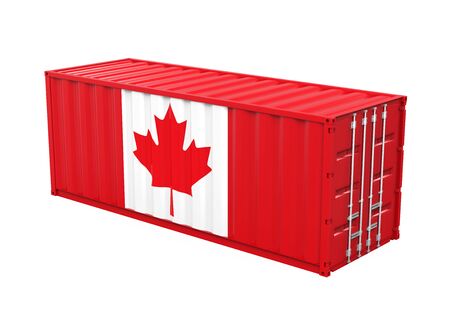 Container with Canadian Flag Isolatedの写真素材