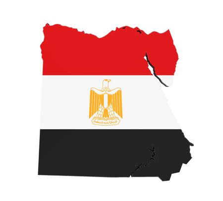 Map of Egypt Isolatedの写真素材