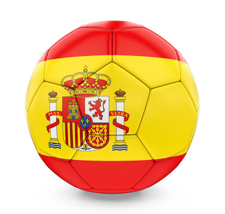 Soccer Ball Spain Flag Isolatedの写真素材