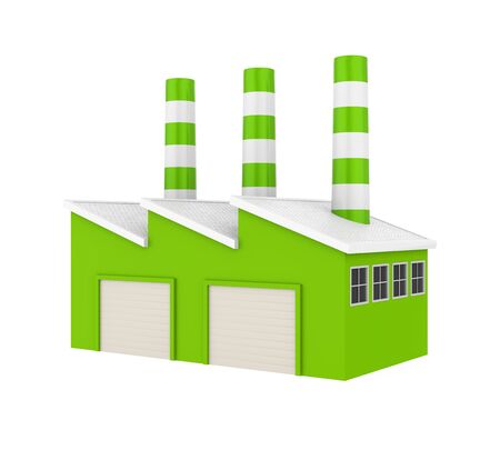 Industrial Factory Building Isolatedの写真素材