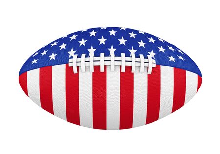 American Football Ball with USA Flag Isolatedの写真素材
