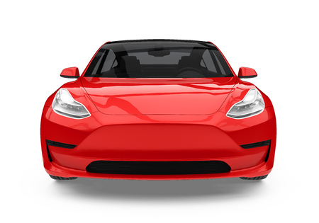 Red Sedan Car Isolatedの写真素材