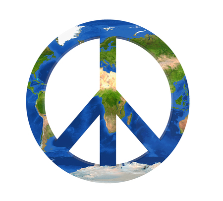 World Peace Symbol Isolated on a white backgroundの写真素材
