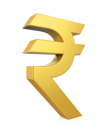 Rupee Currency Icon Isolated on a white backgroundの写真素材